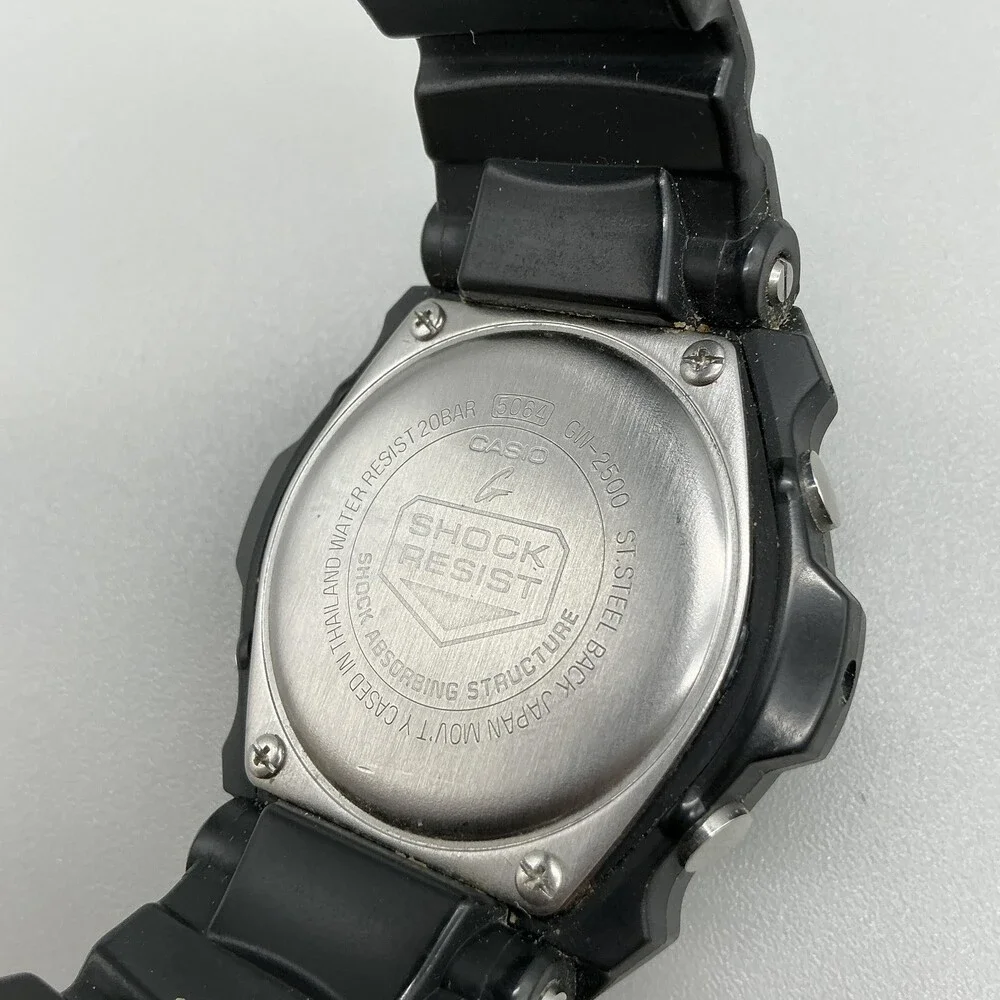 Casio G-Shock GW-2500 Mens Watch 46mm Solar Atomic Black Resin New Capacitor